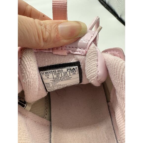 Fila Disruptor 2 Pink Patent Leather Chunky Platform Sneaker Women’s Size 9 - Picture 10 of 11